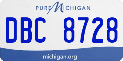 MI license plate DBC8728