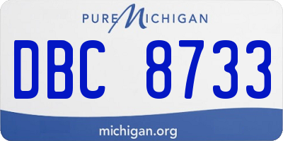 MI license plate DBC8733
