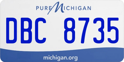MI license plate DBC8735