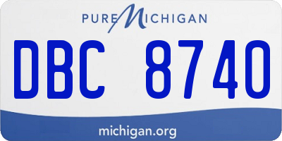 MI license plate DBC8740