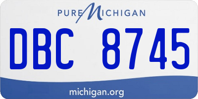 MI license plate DBC8745