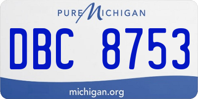 MI license plate DBC8753