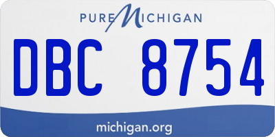 MI license plate DBC8754