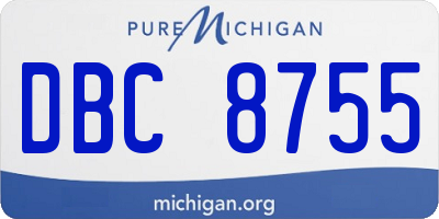 MI license plate DBC8755