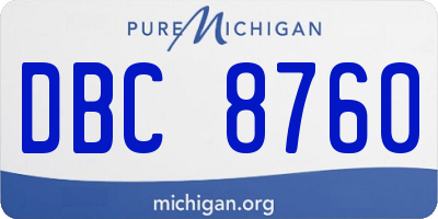 MI license plate DBC8760