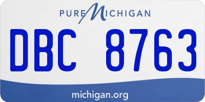 MI license plate DBC8763