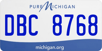 MI license plate DBC8768