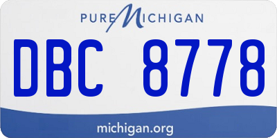 MI license plate DBC8778