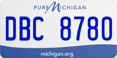 MI license plate DBC8780