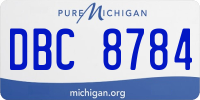 MI license plate DBC8784