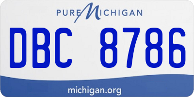 MI license plate DBC8786