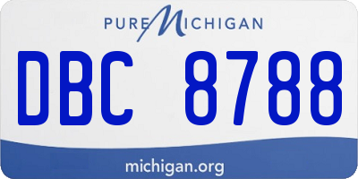 MI license plate DBC8788