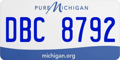 MI license plate DBC8792