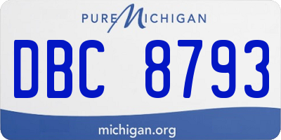 MI license plate DBC8793