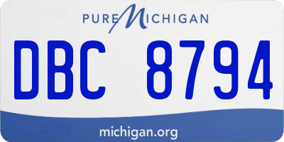MI license plate DBC8794
