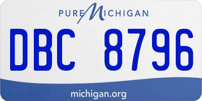 MI license plate DBC8796