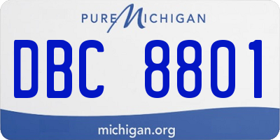 MI license plate DBC8801