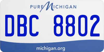 MI license plate DBC8802