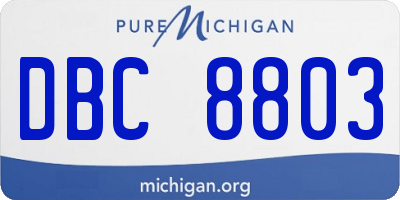 MI license plate DBC8803