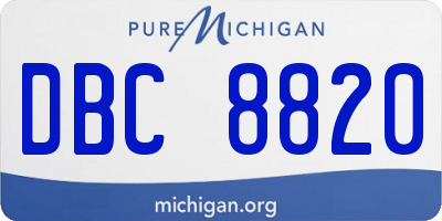 MI license plate DBC8820