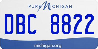 MI license plate DBC8822