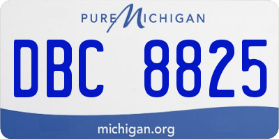 MI license plate DBC8825