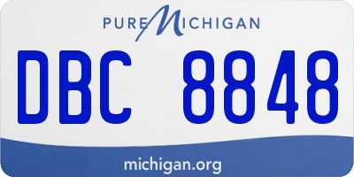 MI license plate DBC8848