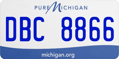 MI license plate DBC8866