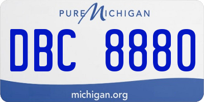 MI license plate DBC8880