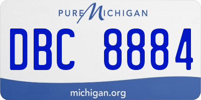 MI license plate DBC8884