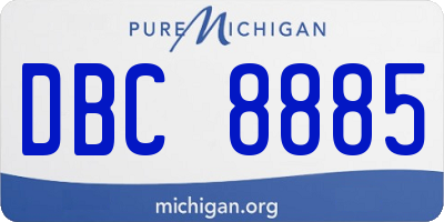 MI license plate DBC8885