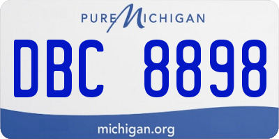 MI license plate DBC8898