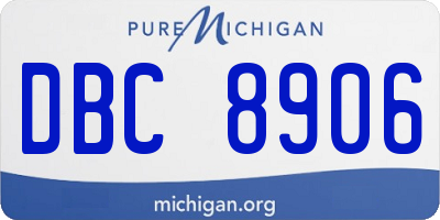 MI license plate DBC8906