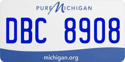 MI license plate DBC8908