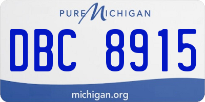 MI license plate DBC8915