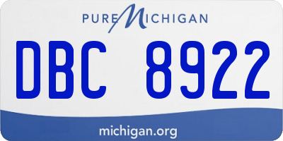 MI license plate DBC8922