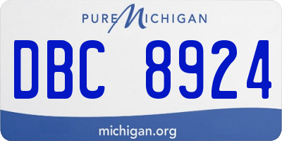 MI license plate DBC8924