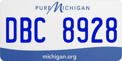 MI license plate DBC8928