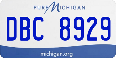 MI license plate DBC8929