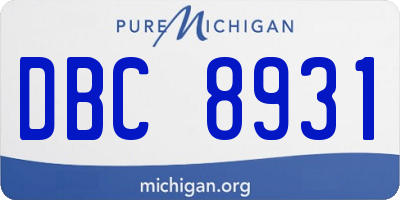 MI license plate DBC8931