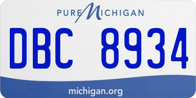 MI license plate DBC8934