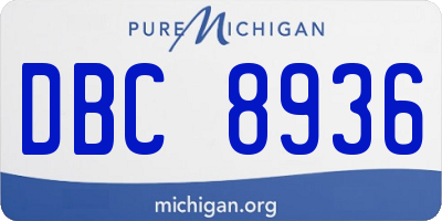 MI license plate DBC8936