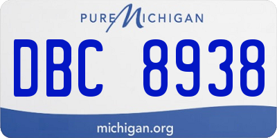 MI license plate DBC8938
