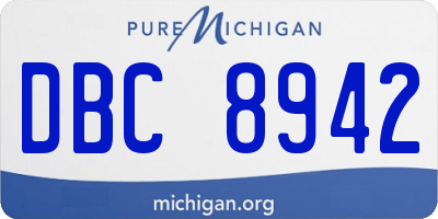 MI license plate DBC8942