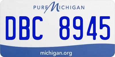 MI license plate DBC8945