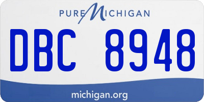 MI license plate DBC8948