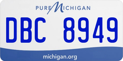 MI license plate DBC8949