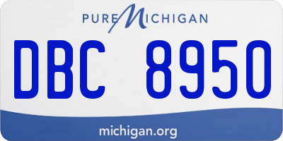 MI license plate DBC8950