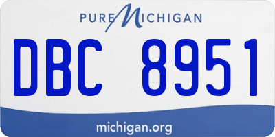 MI license plate DBC8951