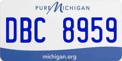 MI license plate DBC8959